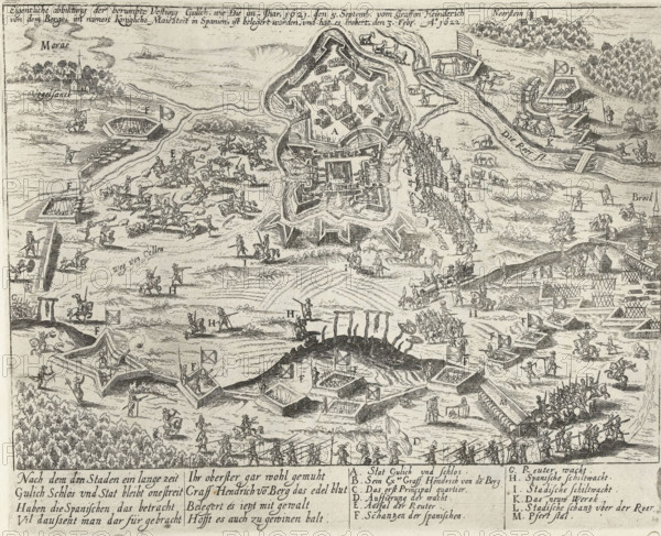 Eigentliche abbildung der berumbte Vestung Gulich, wie Die im Jahr 1621. den 5. Septemb. vom