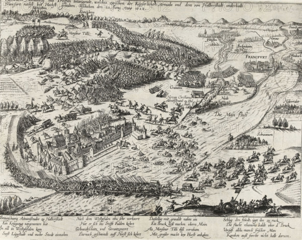 Battle of Höchst am Main, 1622, Eigentliche Abbildung das Treffen belängendt, welches zwischen der