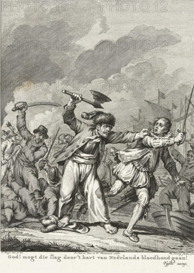 Battle between Barthold Entes and Agulo at Vlissingen, 1572, God! might that blow go through the
