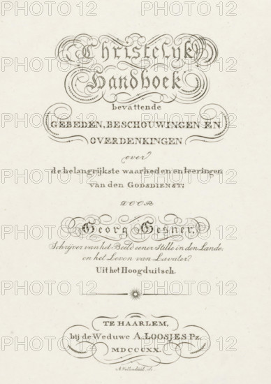 Title page for: Georg Gesner, Christian handbook containing prayers, reflections, and meditations,