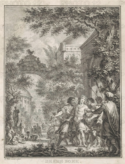 David captured by soldiers of King Saul, Third Book, David and Saul, print, book illustration,