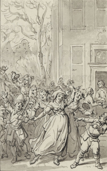 Festive atmosphere in Rotterdam on the birthday of William V, March 8, 1783, drawing, draftsman