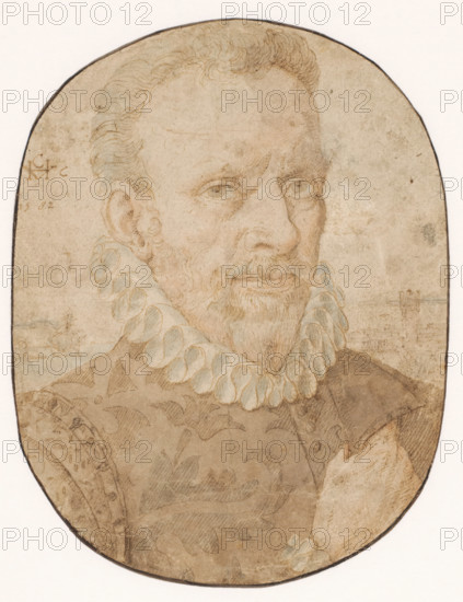 Portrait of a man, drawing, three-quarters to the left., draftsman (artist): Hendrick van Cleve,
