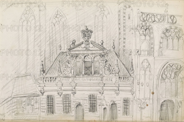 St. Michael's Church in Zwolle, sketchbook page, Page 27 recto from a sketchbook with 58 pages.,