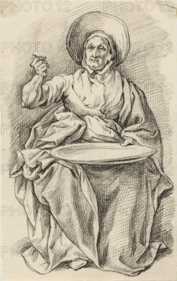 Seated fishwife, drawing, draftsman (artist): David Pièrre Giottino Humbert de Superville, 1780 -