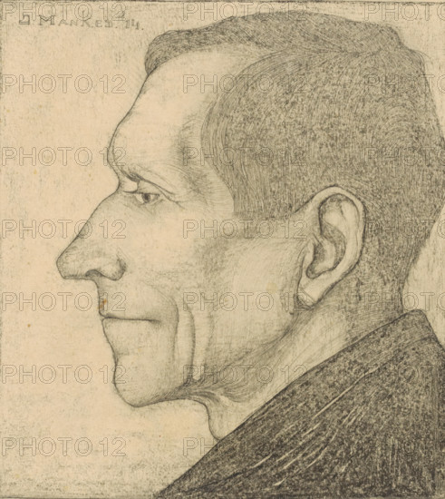 Portrait of Beint Mankes I, drawing, design, draftsman (artist): Jan Mankes, 1914, draftsman