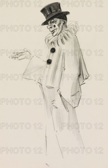 Pierrot with outstretched hand, sketchbook page, Page 6 from a sketchbook with 28 pages., draftsman