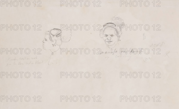 Portrait study from two sides, of an Alfur (Papuan type) from the island of Kobroor, Aru Islands,