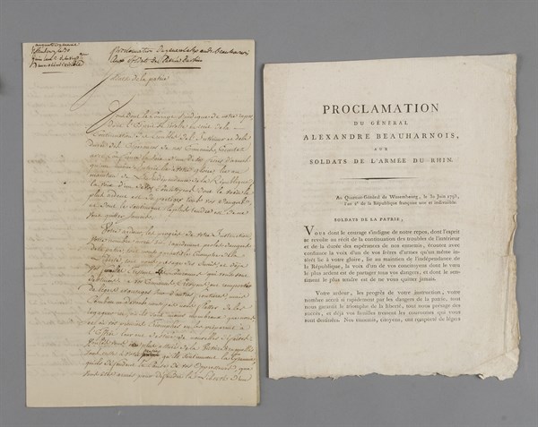 Proclamation du Général de Beauharnais aux soldats de l'Armée du Rhin