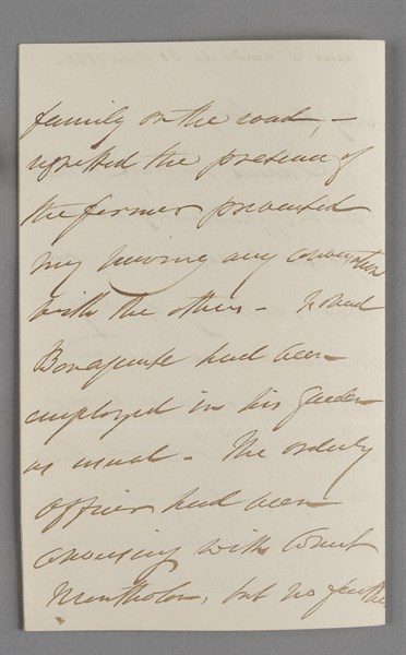 Lettre du général Hudson Lowe à Alexander de Balmain