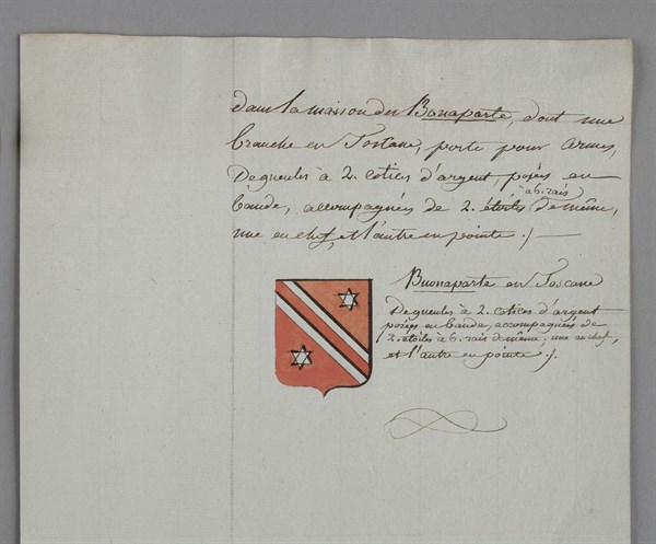 Manuscrit Héraldique de la famille Bonaparte