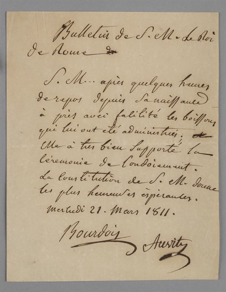 Bulletin de santé du roi de Rome