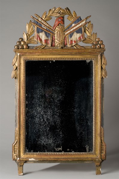 Miroir d'époque révolutionnaire à cadre rectangulaire, vers 1791-1795