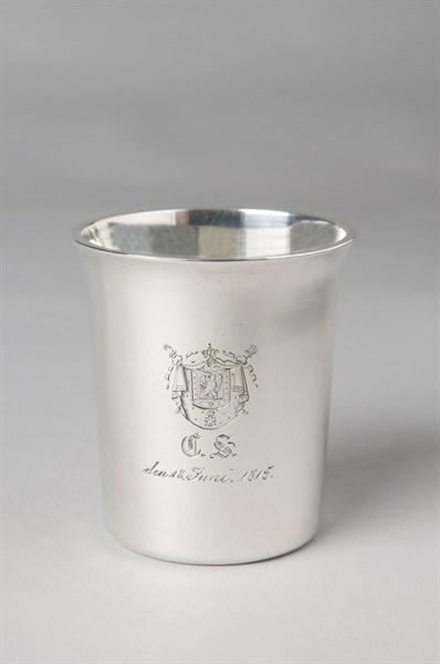 Small metal cup from the country tableware of the Emperor Napoleon 1st