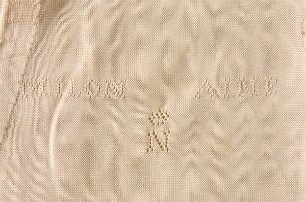 Détail de caleçon long ou collant  écru, Second Empire