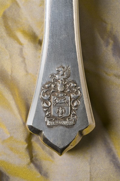 Detail from silver and vermeil cutlery, 19th Century