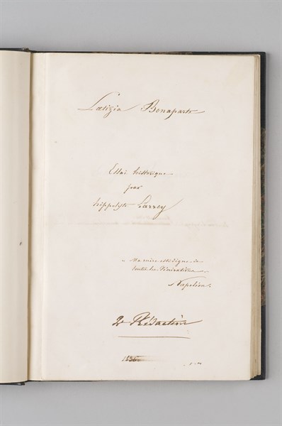 Page de titre, Hippolyte Larrey, "Laetizia Bonaparte, essai historique", 1836