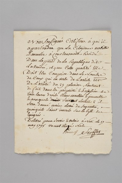 Lettre autographe de Jean-Nicolas Stofflet