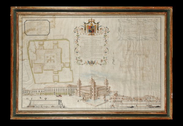 Dessin et plan du Château d'Este à Ferrare