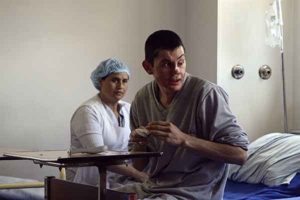 Injured Soldier In Bogota