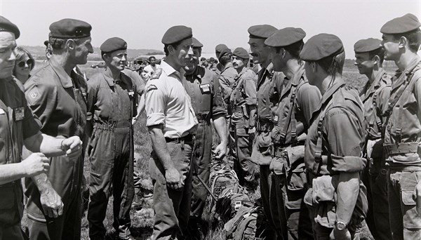Prince Charles visits the French 11th Parachute Brigade