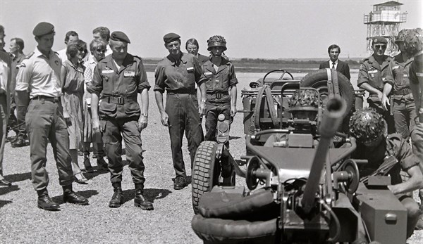 Prince Charles visits the French 11th Parachute Brigade