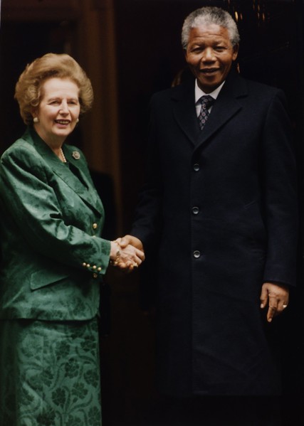 Nelson Mandela avec Margaret Thatcher