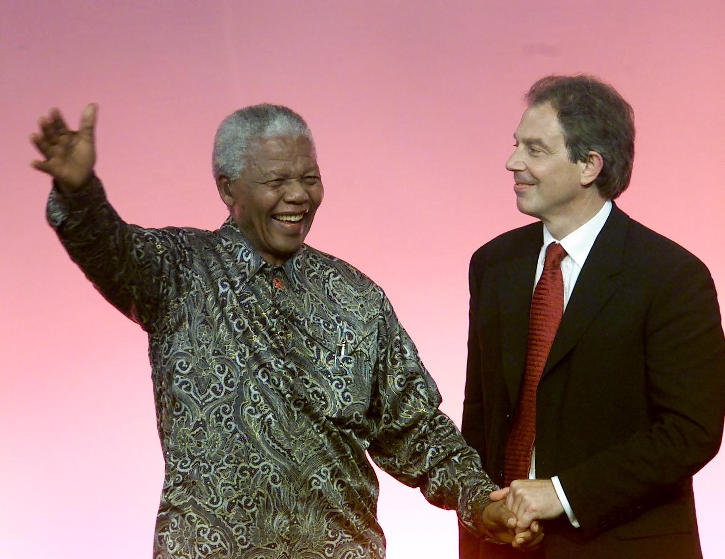 Nelson Mandela avec Tony Blair