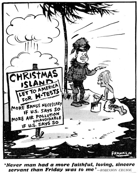 Caricature sur l'arme atomique et les USA