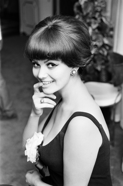 Claudia Cardinale, Italian film actress aged 24 years old, pictured at her hotel in London,