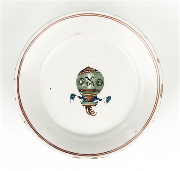Plate showing a hot-air balloon
