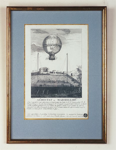 "Le Marseillois" aerostat taking off from Marseille on 8th May 1784