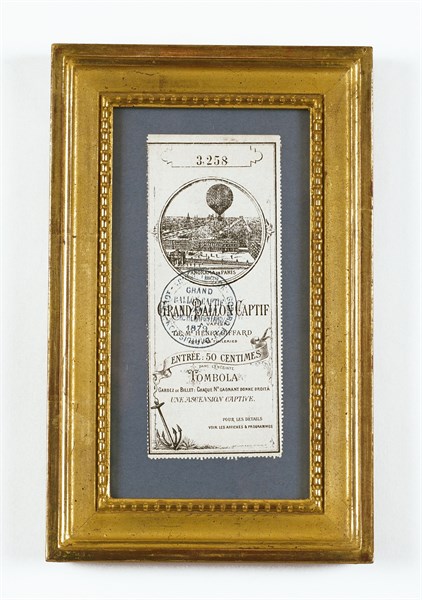 Entry ticket to Mr Henri Giffard's fixed vapour balloon enclosure in the Tuileries grounds