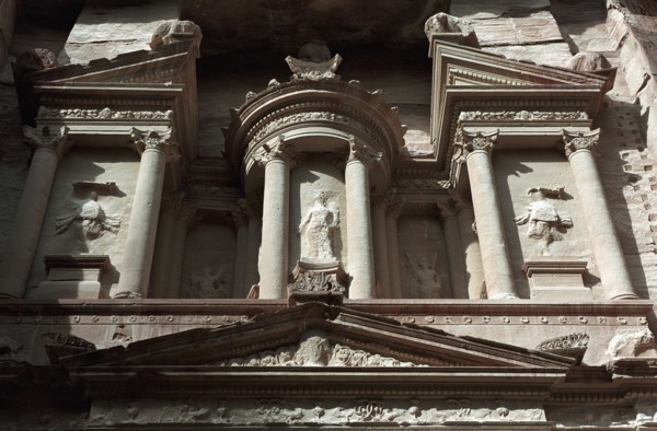 Facade de "Al-Khaznah" à Petra, en Jordanie