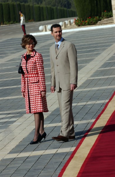 Juan Carlos et sa femme en visite officielle en Syrie, octobre 2003