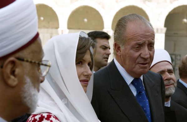 Juan Carlos et sa femme en visite officielle en Syrie, octobre 2003
