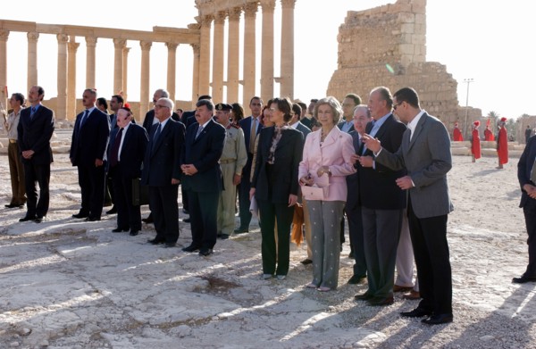 Juan Carlos et la Reine Sophie en visite à Palmyre, octobre 2003
