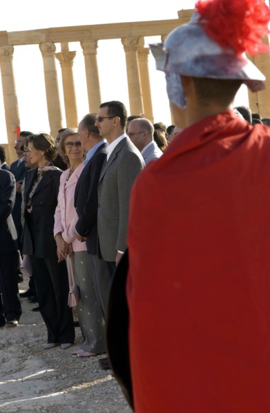 Juan Carlos et la Reine Sophie en visite à Palmyre, octobre 2003