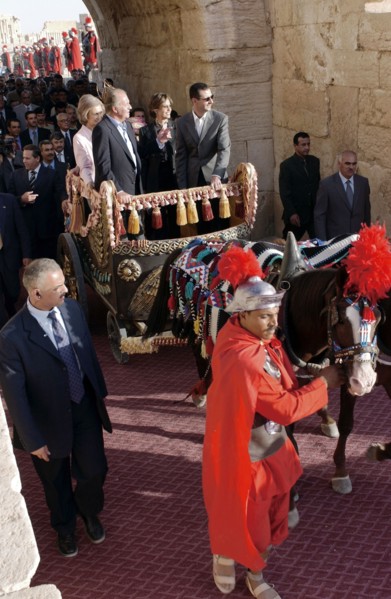 Juan Carlos et la Reine Sophie en visite à Palmyre, octobre 2003