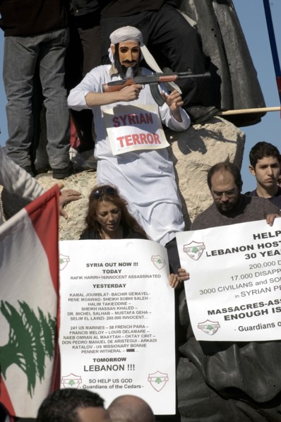 Rassemblements une semaine après l'assassinat de Rafiq Hariri, février 2005