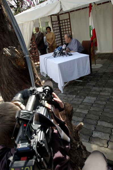 Former Army Commander, General Michel Aoun at Home in Lebanon