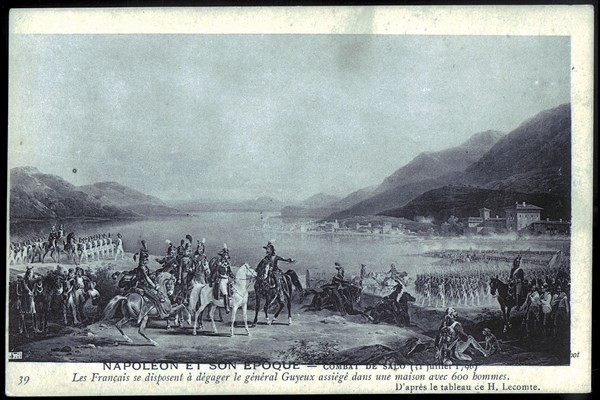 Napoléon Bonaparte pendant le combat de Salo.