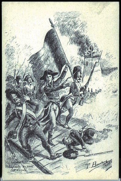 Le Général Napoléon Bonaparte au Pont d'Arcole.