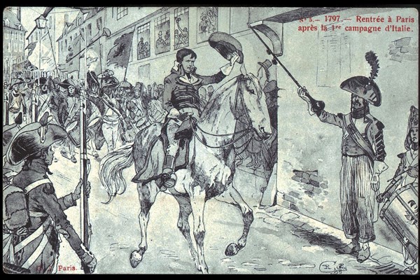 Napoléon Bonaparte. 
Rentrée à Paris après la 1ère campagne d'Italie.
