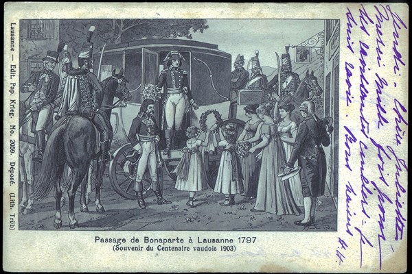Napoleon Bonaparte. 
Passage of Bonaparte in Lausanne.