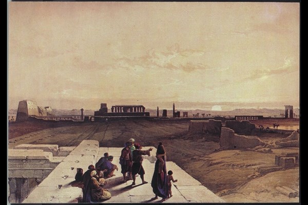 Paysage et habitants en Egypte.
