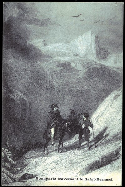 Napoleon Bonaparte.
The crossing of Mount St. Bernard.