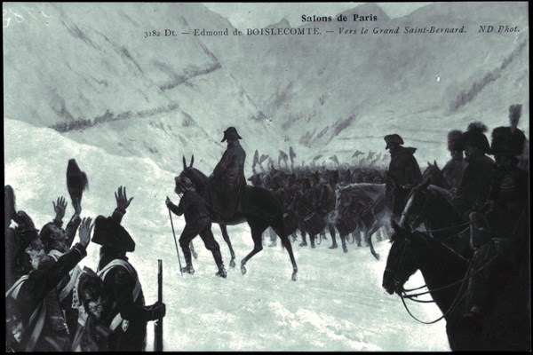 Napoleon Bonaparte.
Towards Great St. Bernard.