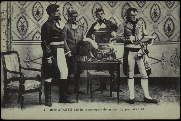 Napoléon Bonaparte décrète le monopole des postes.