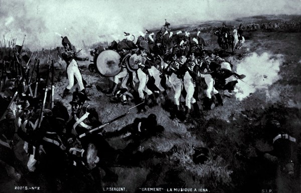 Musicians on the battlefield in Jena.